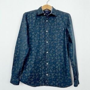 Jack & Jones‎ Men’s Green and Blue Paisley Design Shirt Size Large 100% Cotton